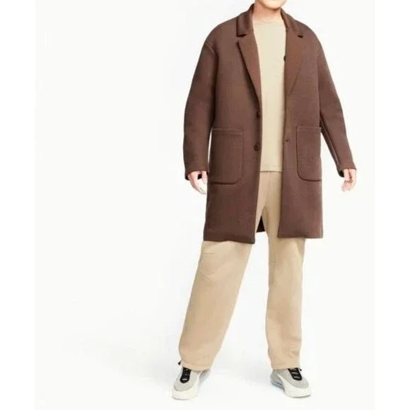 Nike Men's Medium Tech Fleece Reimagined Men's Trench Coat Brown FN0601-237 New